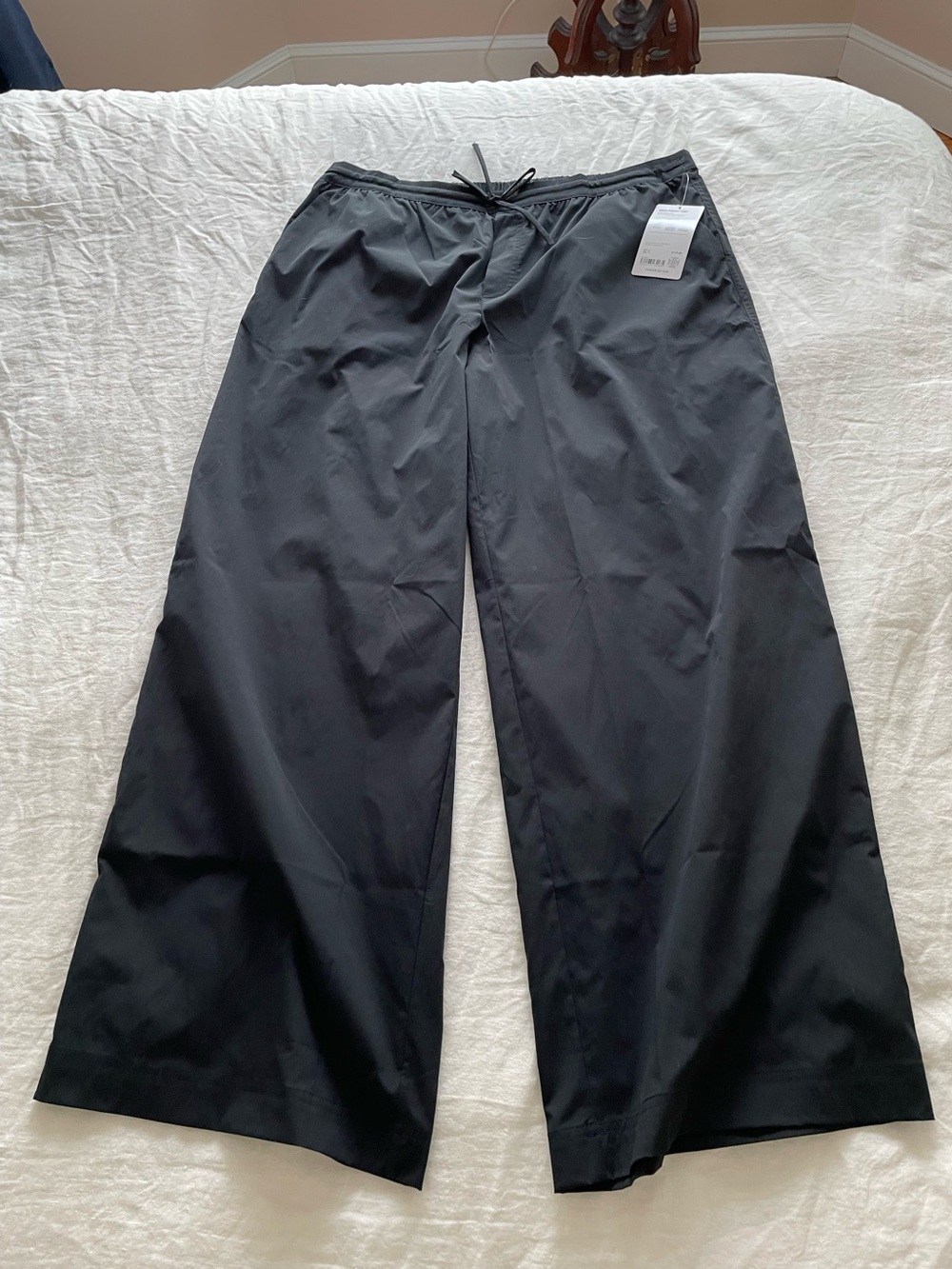 Athleta Drift Poplin Wide Leg Pants XL Black NWT UPF 40+